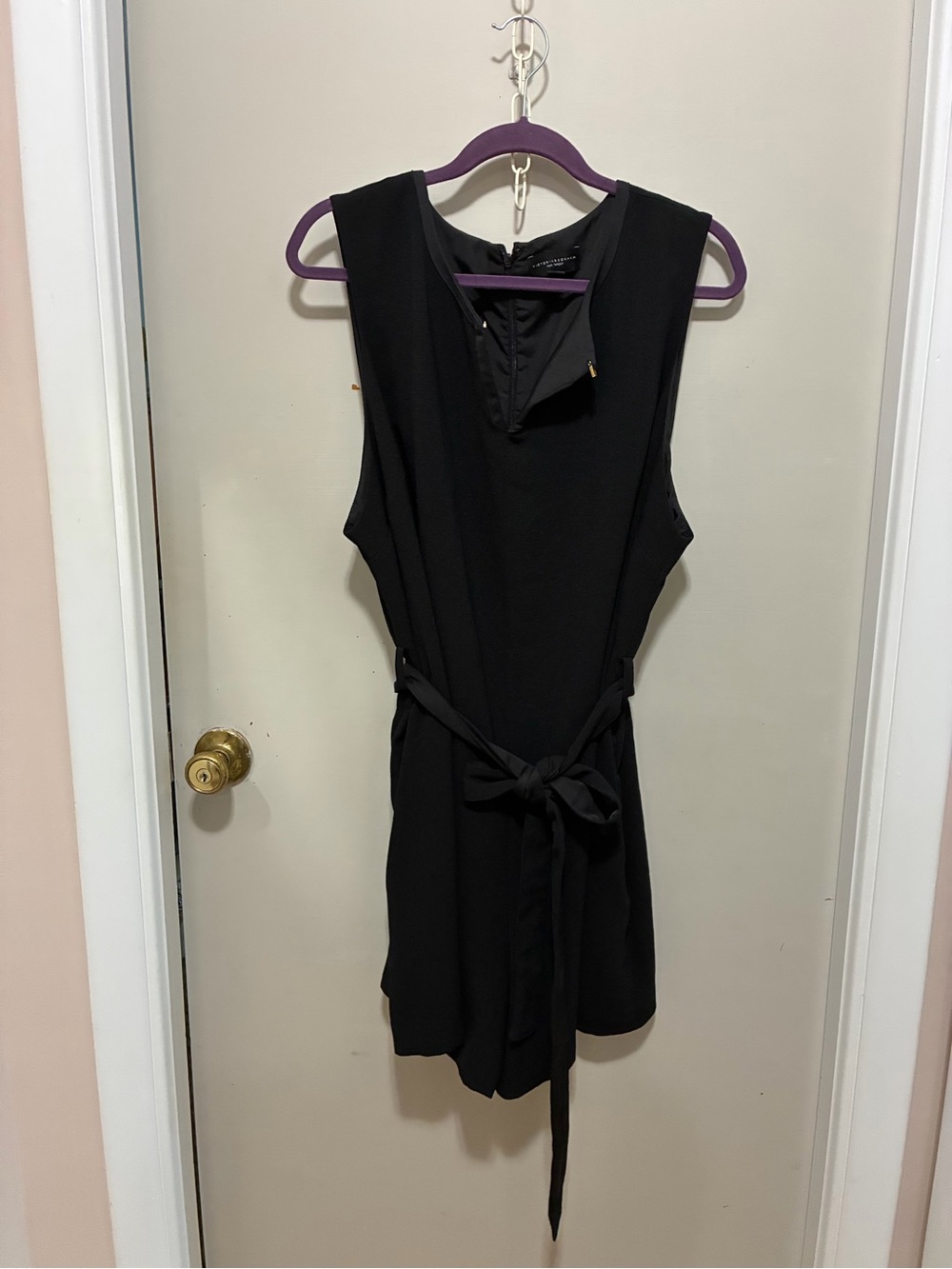 Victoria Beckham for Target Black Sleeveless Romper with Tie Waist